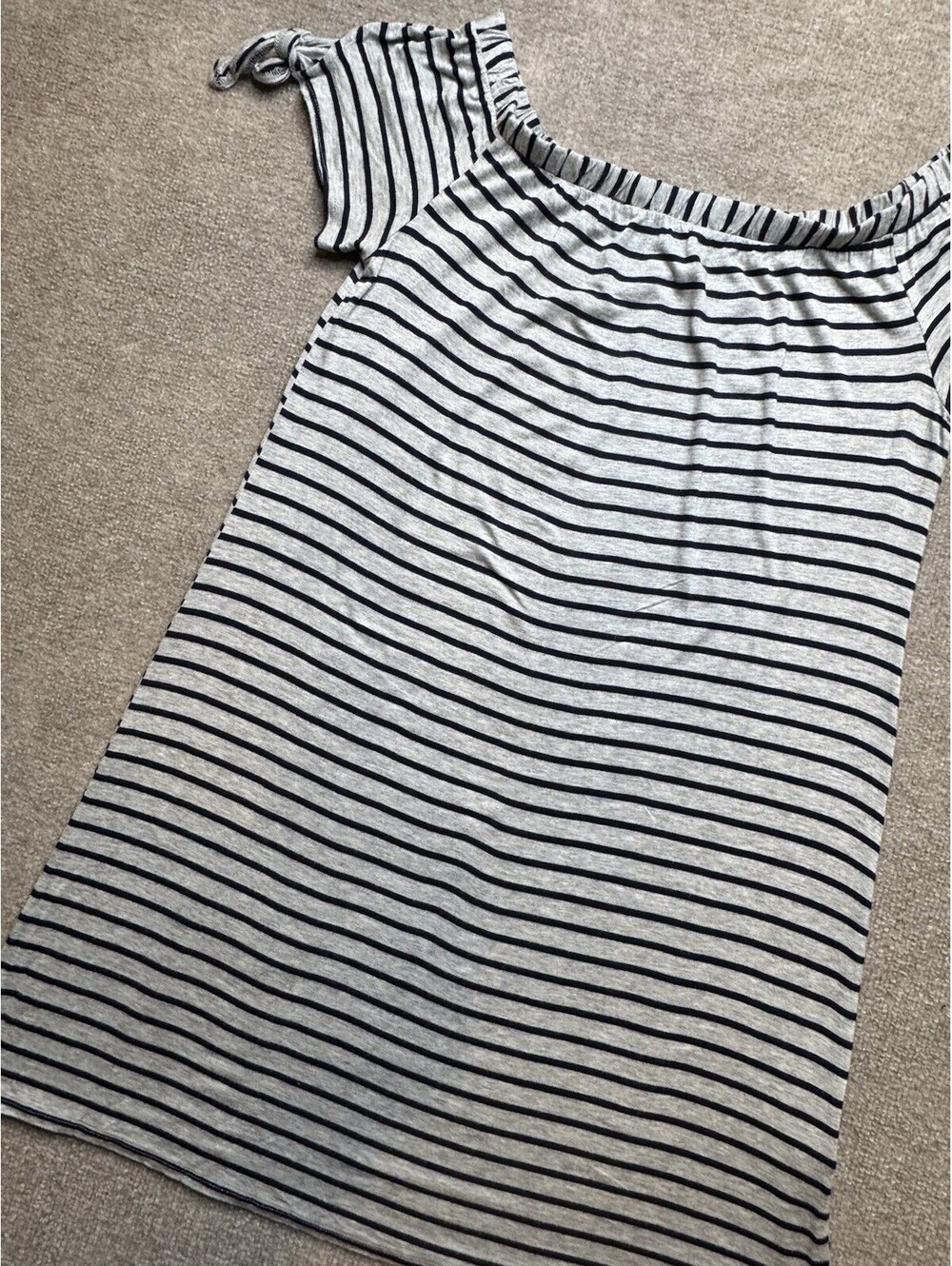 C Brand Women's Med Dress Gray w/Stripes Beach (1089)